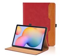 Funda para Samsung Galaxy Tab S6 Lite de 10.4 Pulgadas 2024/2022/2020 (P620 / P625 P610 / P615) PU Leather Ángulos Ajustables Tablet Case con Supporto Funzione y Bolsillo, Auto Reposo/Activación -Rojo