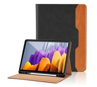 Funda para Samsung Galaxy Tab S8 2022/Samsung Galaxy Tab S7 2020 11'' PU Leather Ángulos Ajustables Tablet Case Incorporado para S Pen con Bolsillo y Reposo/Activación - Negro
