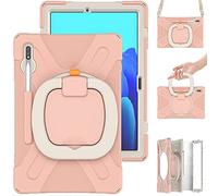Funda para Samsung Galaxy Tab S8 Plus 12.4 X800 X806, Carcasa Samsung Galaxy Tab S8 Plus 12.4 X800 X806, Funda Protectora Resistente para Niños con Soporte Giratorio & Correa de Hombro (Oro Rosa)