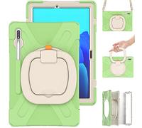 Funda para Samsung Galaxy Tab S8 Plus 12.4 X800 X806, Carcasa Samsung Galaxy Tab S8 Plus 12.4 X800 X806, Funda Protectora Resistente para Niños con Soporte Giratorio & Correa de Hombro (Verde)