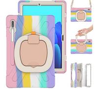 Funda para Samsung Galaxy Tab S8 Plus 12.4 X800 X806, Carcasa Samsung Galaxy Tab S8 Plus 12.4 X800 X806, Funda Protectora Resistente para Niños con Soporte Giratorio & Correa de Hombro (Colorido Rosa)