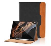 Funda para Samsung Galaxy Tab S8 Ultra 14,6 Pulgadas 2022 (SM-X900/X906) PU Leather Ángulos Ajustables Tablet Case con Supporto Funzione y Bolsillo, Auto Reposo/Activación - Negro