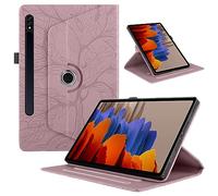 Funda para Samsung Galaxy Tab S9/S8/S7 11 Pulgadas 2023/2022/2020 Cover PU Leather Ángulos Ajustables Tablet FILP Case con Rotación de 360 Grados Carcasa y Función Soporte, Rosa
