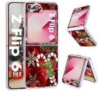Funda para Samsung Galaxy Z Flip 6 5G de silicona suave TPU Galaxy Z Flip 6 Papá Noel funda ultra fina Thin Z Flip 6 Slim Cases Transparente Case para Samsung Z Flip 6 Handy 6,7" Navidad (rosa)