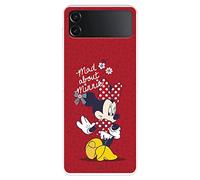 Funda para Samsung Galaxy Z Flip4 Oficial de Clásicos Disney, Minnie Mad About para Proteger tu móvil. Carcasa para Samsung de Silicona Flexible con Licencia Oficial de Disney Clásicos Disney