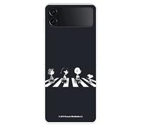 Funda para Samsung Galaxy Z Flip4 Oficial de Snoopy Peanuts Personajes Beatles Transparente Proteger tu móvil. Carcasa para Samsung de Silicona Flexible con Licencia Oficial de Snoopy