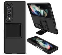 Funda para Samsung Galaxy Z Fold 3/Fold3, Carcasa Protección Deslizante para la Cámara, con 360 Grados Full Body Anti-Shock Anti-arañazos Case Protector Bumper Silicona y Armor Soporte Carcasa, Negro