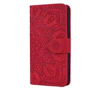 Funda para Samsung Galaxy Z Fold 6, piel sintética con absorción de golpes, diseño de mandala en relieve, ranuras para tarjetas, magnética, a prueba de golpes, funda para teléfono Samsung Galaxy Z