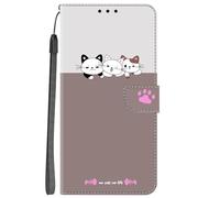 Funda para Samsung GalaxyA10S/M01S Protectora Piel PU Case Carcasa Pintado Caja del Teléfono Billetera Protector Ranuras de Tarjeta y Soporte Plegable para Samsung GalaxyA10S/M01S,3 gatos adorables
