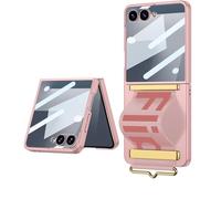 Funda para Samsung Z Flip 7 Capa protetora Ultrafina com Correia, protetor de Smartphone à Prova de choques Carcasa para Samsung Galaxy Z Flip7 5G 2025-Rosa