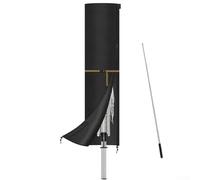 Funda para secadora giratoria, 240 cm, tela Oxford 420D, protector impermeable resistente a los rayos UV con cremallera, cordón resistente al viento para jardín y patio (183 x 25/35 cm)