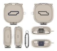 Funda para shokz OpenFit 2 Plus T921 - Flexible para TPU Carcasa protectora a prueba de polvo a prueba de caídas para auriculares deportivos de oreja abierta - Naranja transparente (negro transparente