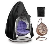 Funda para Silla Colgante 190 * 115 cm - Funda para Silla Colgante Impermeable, 210D Oxford Cubierta de Silla Colgante para Patio, Funda Huevo Jardin Colgante Tela Oxford Anti-UV (Negro)