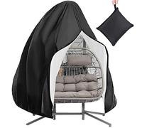 Funda para silla colgante de patio, 200 x 230 cm, funda doble para silla de huevo con cremallera y cordón, impermeable, resistente al viento, duradera, protector de muebles