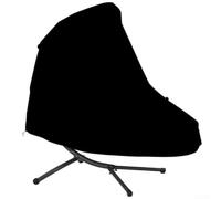 Funda para silla colgante de patio, resistente a la intemperie, protección curvada para asiento de columpio con sistema de ventilación de cordón elástico, color negro, 198 x 185 x 117 cm