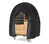 Funda Para Silla Colgante Impermeable, 420D Jardín Funda Para Silla De Doble Huevo, Funda Mecedora Silla De Columpio De Huevos Silla Flotante Exterior (Negro)