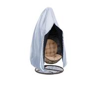 Funda para silla colgante tipo huevo, Columpio colgante con cremallera, protector solar, asiento de ratán for jardín y patio(Silver)