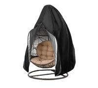 Funda para silla colgante tipo huevo, Funda protectora for silla de patio negra con cremallera for silla columpio tipo huevo(Black 115x190cm)