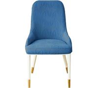 Funda para Silla Comedor Curva con Brazos Estirable, Cubre Asientos De Oficina Alta Resistencia, Protector Polipiel Transpirable Lavable para Eventos Restaurante(Blue,Set of 6)