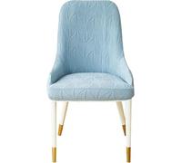 Funda para Silla Comedor Curva con Brazos Estirable, Cubre Asientos De Oficina Alta Resistencia, Protector Polipiel Transpirable Lavable para Eventos Restaurante(Light Blue,Set of 1)