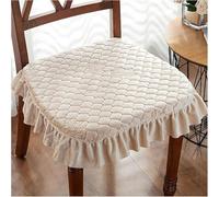 Funda para silla de comedor con volantes de encaje - Cojín de asiento europeo jacquard de lujo con lazos, almohadilla gruesa antideslizante, elegante funda decorativa extraíble para boda y cocina