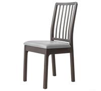 Funda para silla de comedor de piel sintética impermeable, ajuste seguro con correas elásticas, se adapta a la mayoría de sillas de tamaño estándar (gris claro)