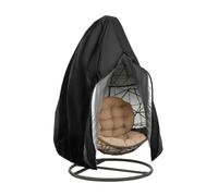 Funda para silla de huevo colgante de patio, 200 x 230 cm, funda resistente para silla Oxford con cremallera, protector impermeable para muebles de jardín al aire libre, color negro