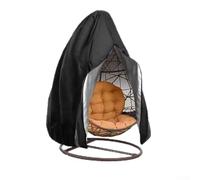 Funda para silla de huevo de tela 420D, impermeable, resistente a los rayos UV, protección contra el polvo, para sillas dobles de huevo, todas las estaciones, patio al aire libre, negro, 230 x 200 cm