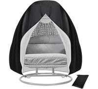 Funda para silla de huevo doble, fundas para sillas de huevo de jardín, impermeables, con cremallera, tela Oxford duradera, impermeable, antipolvo y duradera, protector de muebles de jardín (B)