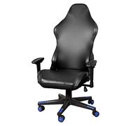 HACLEN Funda para Silla de Juego Cuero sintético, Impermeable Cubre sillas Gaming Fundas Elásticas para Reclinables Racing Extraíbles Giratorio Silla Cubierta -Negro
