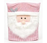 Funda para silla de Navidad, diseño de muñeco de nieve, Papá Noel, reno, dibujos animados, tela de felpa suave, decoración del hogar, se adapta a la mayoría de sillas, 45 x 52 cm para comedor (estilo