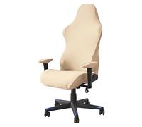 Funda para Silla de Oficina con reposabrazos, elástica y Lavable, para sillón Giratorio, Silla de Oficina, Protectores de cojín extraíbles y Lavables(Beige,L)