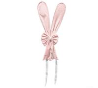 Funda para silla de orejas de conejo de Pascua, funda de felpa rosa con lazo de 35.4 pulgadas de alto, se adapta a la mayoría de sillas decorativas para comedor, fiesta de temporada o telón de fondo