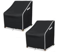 Funda para silla giratoria de exterior, 2 piezas en tela Oxford 210D diseñada para proteger los muebles de patio de la lluvia y el sol (A 76,2 x 86,4 x 97,8 cm)