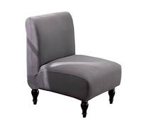 Funda para silla sin brazos, funda para silla elástica para sala de estar, tela jacquard de licra, funda extraíble, lavable, antideslizante, para silla, para el dormitorio del hotel en casa (Gris)