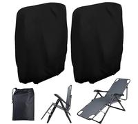 Funda para Sillas Apilables, 2 Piezas Funda Sillas Jardín, Funda para Sillas Apilables de Jardin, 210d Oxford Impermeable Funda Protectora, A Los Rayos Uv, A La Lluvia, Plegables, Muebles de Jardín