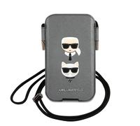 Karl Lagerfeld KLHCP12LOPHKCG - Bolsa de Transporte (6,7", diseño de Cabeza de Saffiano, icónico), Color Gris, Gris, Formal