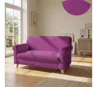 Funda para sofá bielástica PIU Bello de 2 plazas, Extensible de 130 a 170 cm, Funda elástica con reposabrazos contorneados, Lavable, Fucsia