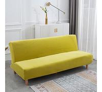 Funda para sofá cama de terciopelo amarillo murd de alta elasticidad, sin reposabrazos, diseño plegable, funda elástica para sofá cama de 2 a 3 plazas, fácil de instalar, decoración del hogar