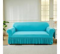 Funda Para Sofá De 1, 2, 3 O 4 Plazas, Muy Elástica, Con Faldón Funda Supersuave Antideslizante Para Sofá, Universal, Ideal Para Gatos, Perros Y Otras Mascotas(Size:3 Seater (190-230cm),Color:C)