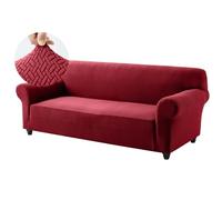 Funda para sofá de 3 plazas de Jacquard, elástica, Antideslizante, Gris.,Wine Red,3 Seater