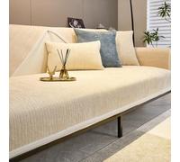 Funda para sofá en forma de L, 1/2/3/4 plazas, funda de sofá esquinera, antideslizante, funda de sofá para asiento, funda universal para sofá, beige, 90 x 180 cm