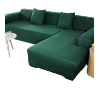Funda para sofá esquinero de 3 plazas y 2 plazas, protector elástico para muebles de 90 a 140 cm, protector de sofá en forma de L, color verde, decoración del hogar