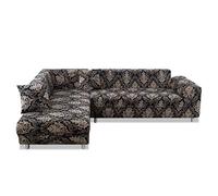 Funda para sofá funda elástica para sofá protector de muebles antideslizante impreso floral para sofá sofá asiento de amor barroco negro, 2 plazas (145-185 cm)