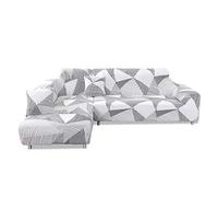Funda para sofá Funda elástica para sofá Protector de muebles antideslizante impreso floral para sofá sofá asiento de amor triángulo blanco y negro, 1 plaza (90-140 cm)