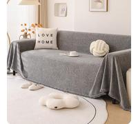 Funda para sofá Funda Multiusos para Sofá Manta para sofá para Todas Las Estaciones Reversible tamaño Grande para Familias con Mascotas(Grey,180 * 380cm)