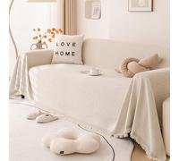 Funda para sofá Funda Multiusos para Sofá Manta para sofá para Todas Las Estaciones Reversible tamaño Grande para Familias con Mascotas(Off-White,180 * 280cm)