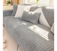 Funda para sofá Funda para cojín Fundas de Felpa para sofá de 1 2 o 3 plazas Funda para sofá esquinero Terciopelo cálido Lavable Gris 110 x 210 cm / 43 3 x 82 7 Pulgadas