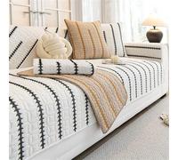 Funda para sofá Funda para cojín Fundas Divertidas y Suaves para sofá de 1 2 o 3 plazas Acolchada Lavable para Sala de Estar Esquina Protector de Muebles Grueso Blanco 70 x 210 cm / 27 5 x 82 7 pulga