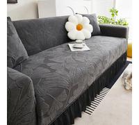 Funda para sofá, Fundas elásticas para sofá con Falda Volante, Funda Universal para sofás de 4 a 5 plazas, Apta para Mascotas, Protector de Muebles de Cobertura c Gray Quintuple(120-141in)(305-360cm)